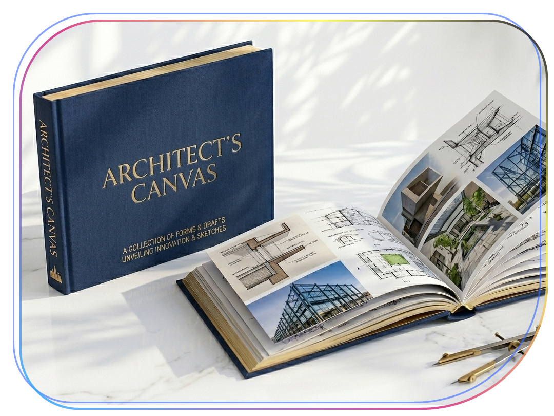 Premium real estate marketing coffee table book in A4 hardbound format with luxury printing
