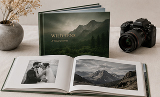 Professional photographer portfolio showcased in a high-quality coffee table book